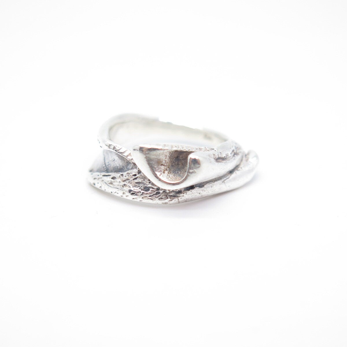 925 Sterling Silver Vintage Modernist Ring Size 7