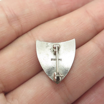 925 Sterling Silver Antique Enamel Abraham Lincoln High School Shield Pin Brooch