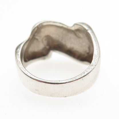 Chapal Zenray 925 Sterling Silver Vintage Modernist Oxidized Ring Size 6