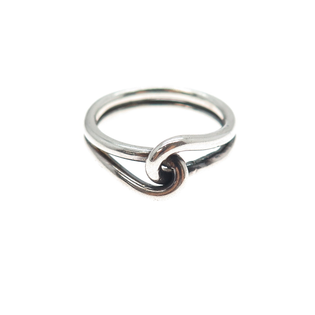 925 Sterling Silver Vintage Love Interlocked Oxidized Ring Size 6.75