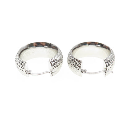 ANNIKA WITT 925 Sterling Silver Diamond-Cut Hoop Earrings