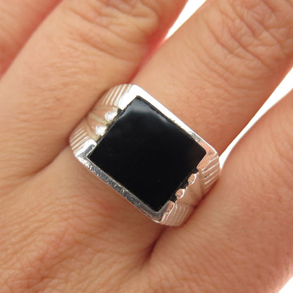 PHLD PlayHardLookDope 925 Sterling Silver Real Black Onyx Ring Size 9.75