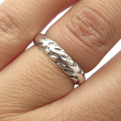 925 Sterling Silver Vintage Textured Band Ring Size 6.25