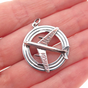 Payton Pepper & Sons Sterling Silver Vintage 1964 Birmingham Airplane Pendant