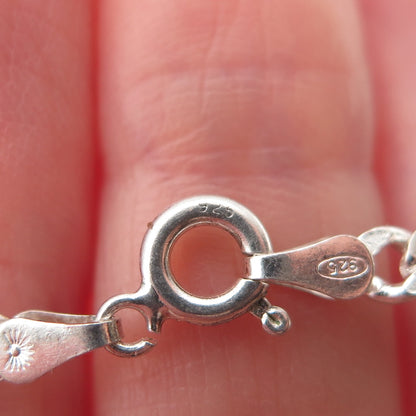 925 Sterling Silver Italy Cuban Link Bracelet 8"