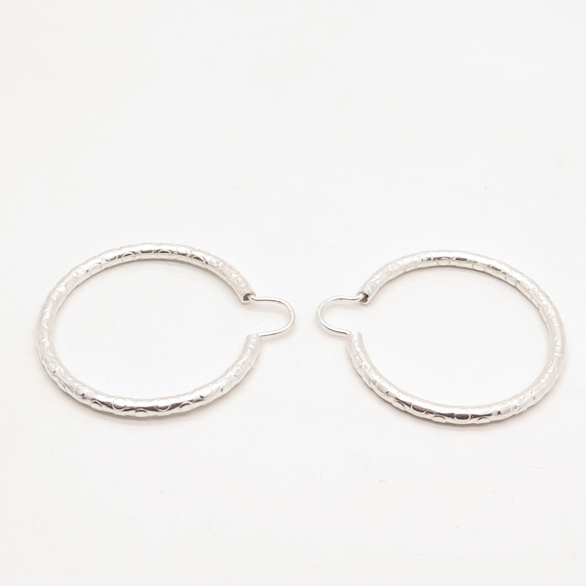 925 Sterling Silver Vintage Dots Hoop Earrings