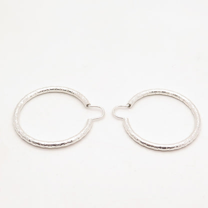 925 Sterling Silver Vintage Dots Hoop Earrings