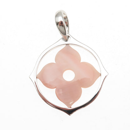 Honora 925 Sterling Silver Real MOP Carved Floral Pendant