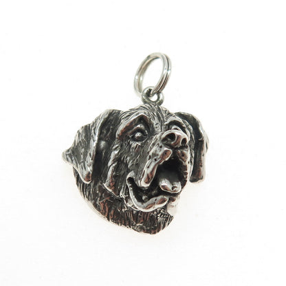 MOUNTAIN NEST 925 Sterling Silver Vintage Saint Bernard Dog Charm Pendant