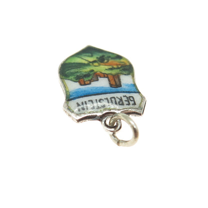 800 Silver Vintage Enamel Gerolstein Germany Minimalist Charm Pendant