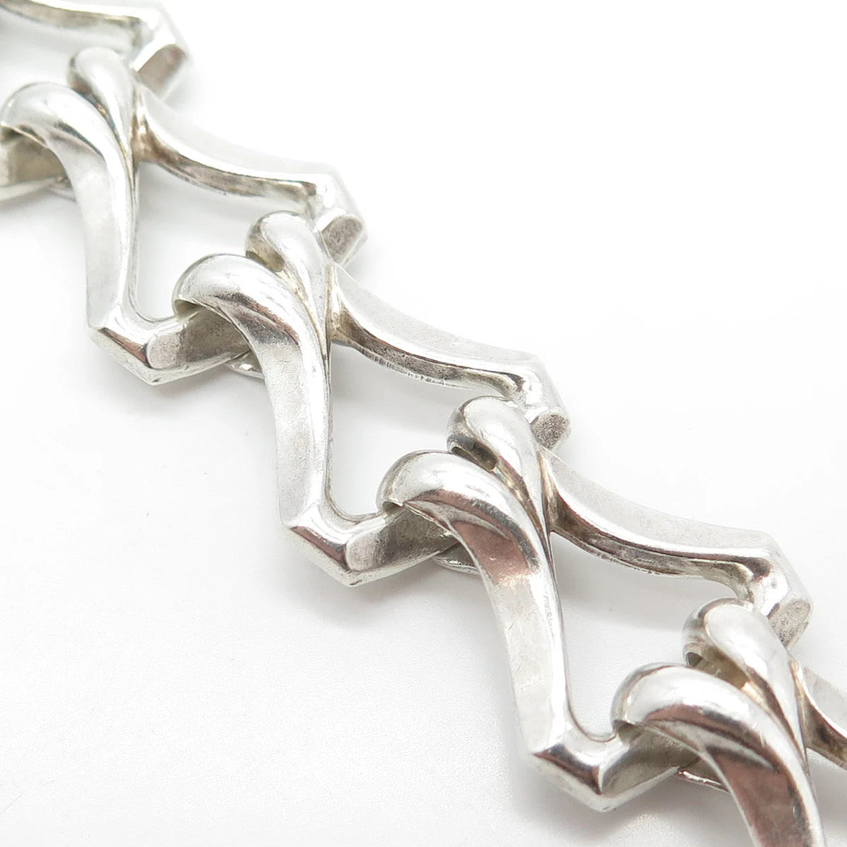 925 Sterling Silver Vintage Rare Link Bracelet 6.75"