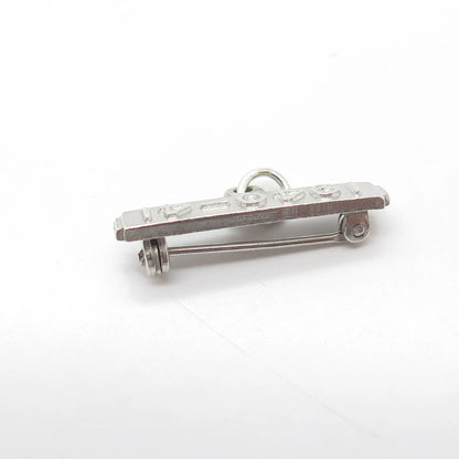 925 Sterling Silver Vintage "1940-41" Badge Plate Pendant Brooch
