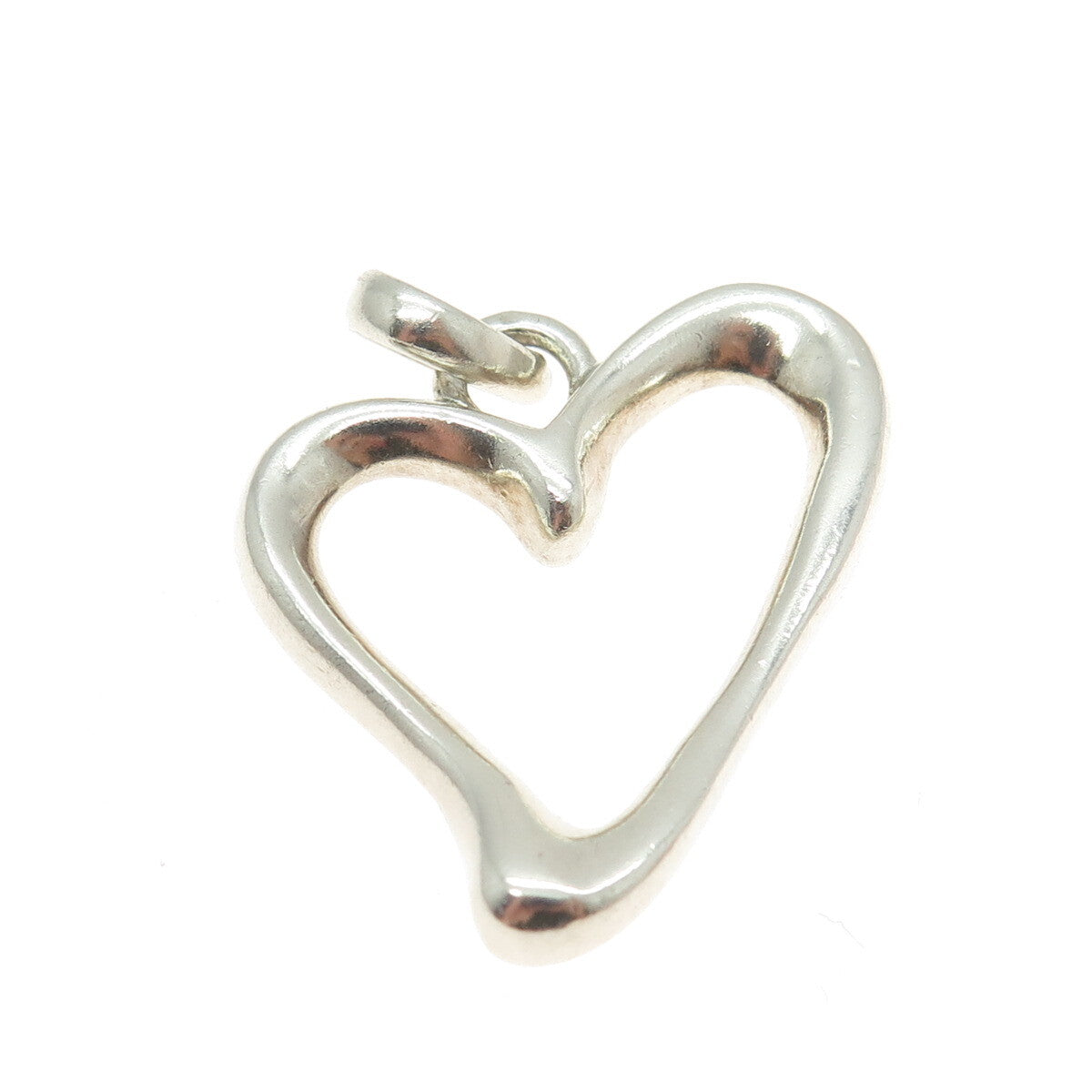 BARSE 925 Sterling Silver Vintage Modernist Open Heart Pendant