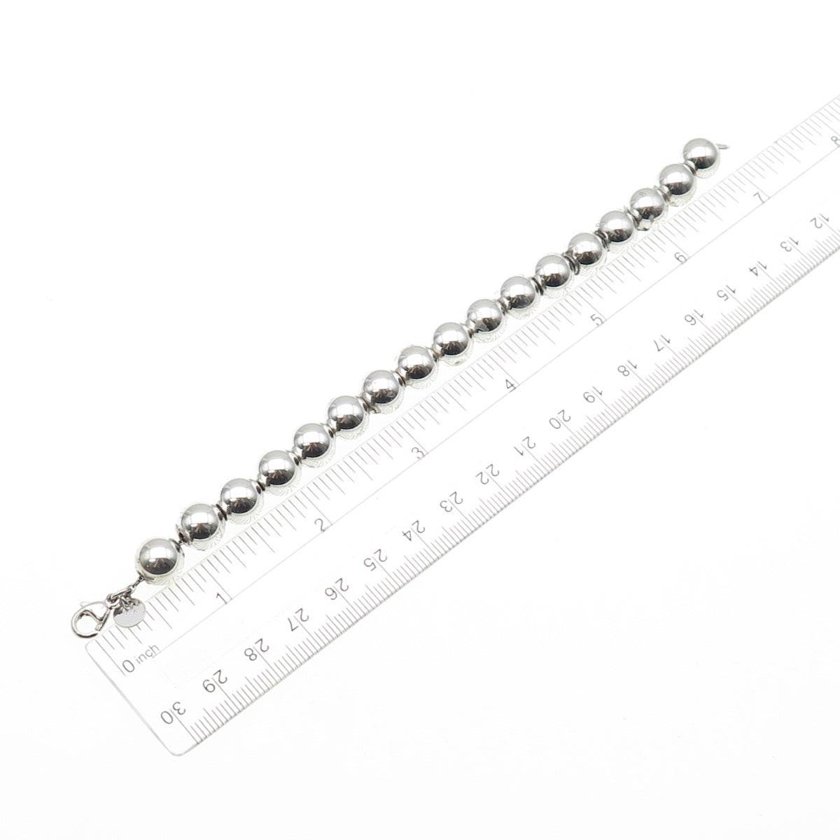 TIFFANY & CO. 925 Sterling Silver Vintage HardWear Ball Beaded Bracelet 6.25"
