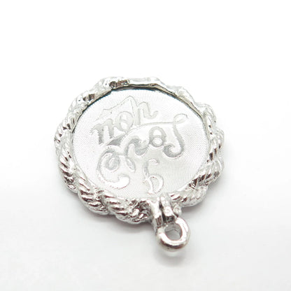 925 Sterling Silver Vintage Crea "I Love You" Pendant