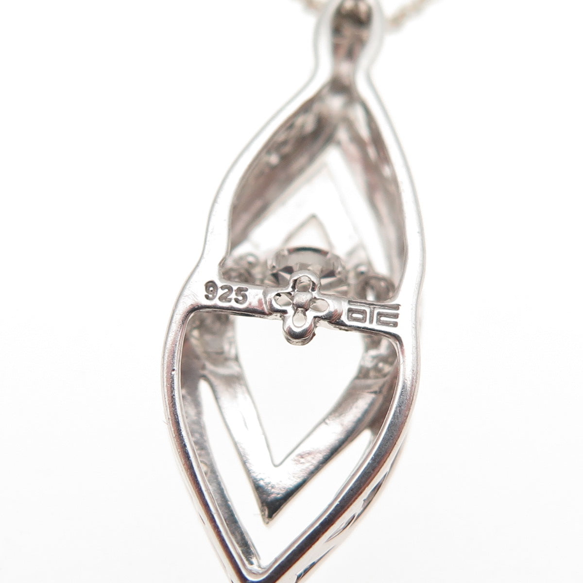 925 Sterling Silver Real Round-Cut Diamond Interlocked Cable Chain Necklace 18"