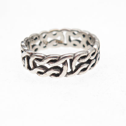 Peter Stone Sterling Silver Vintage Celtic Love Knot Oxidized Band Ring Size 7