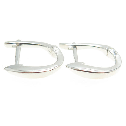 925 Sterling Silver Fisher Hook Hoop Earrings