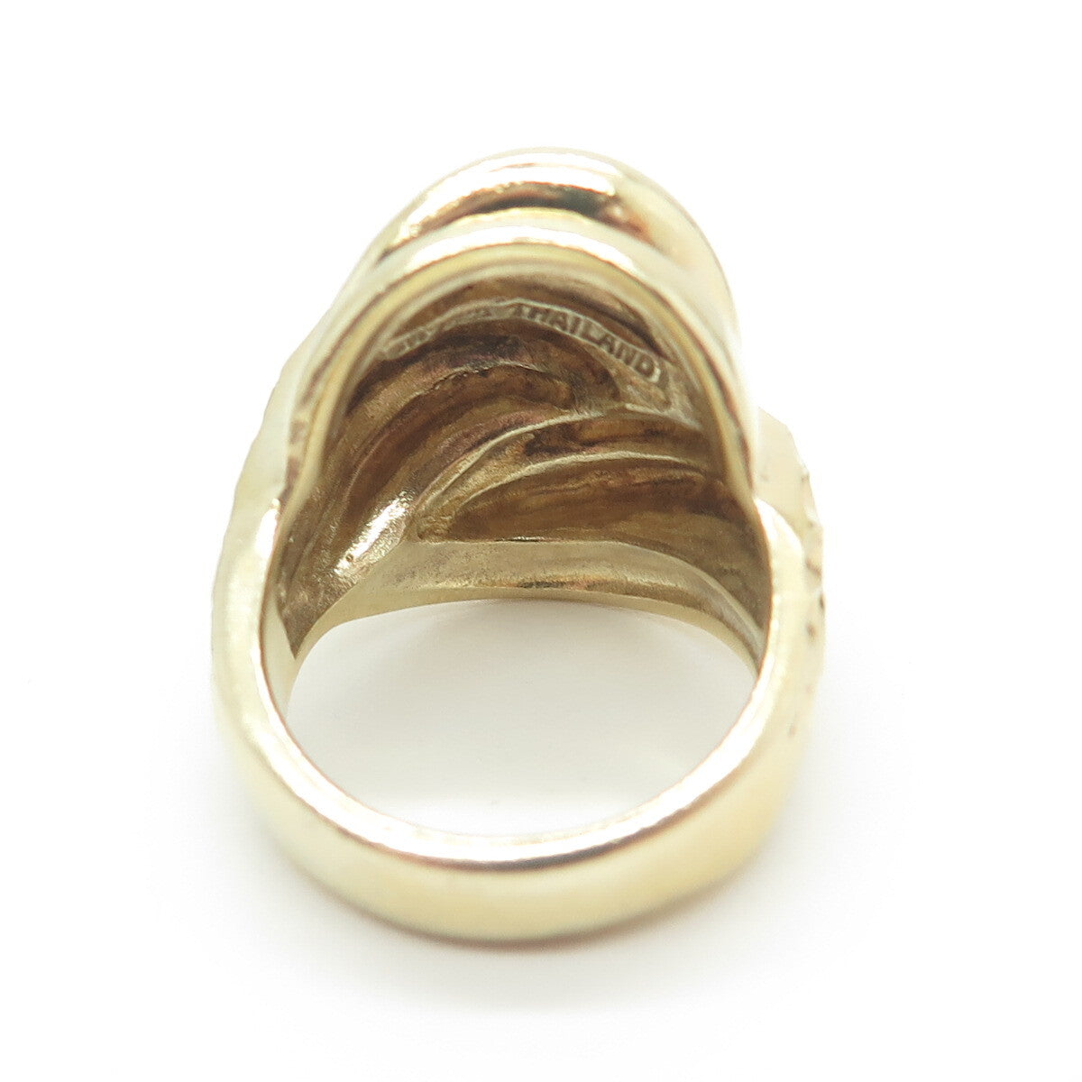 CHAPAL ZENRAY 925 Sterling Silver Gold Plated Twisted Ring Size 6
