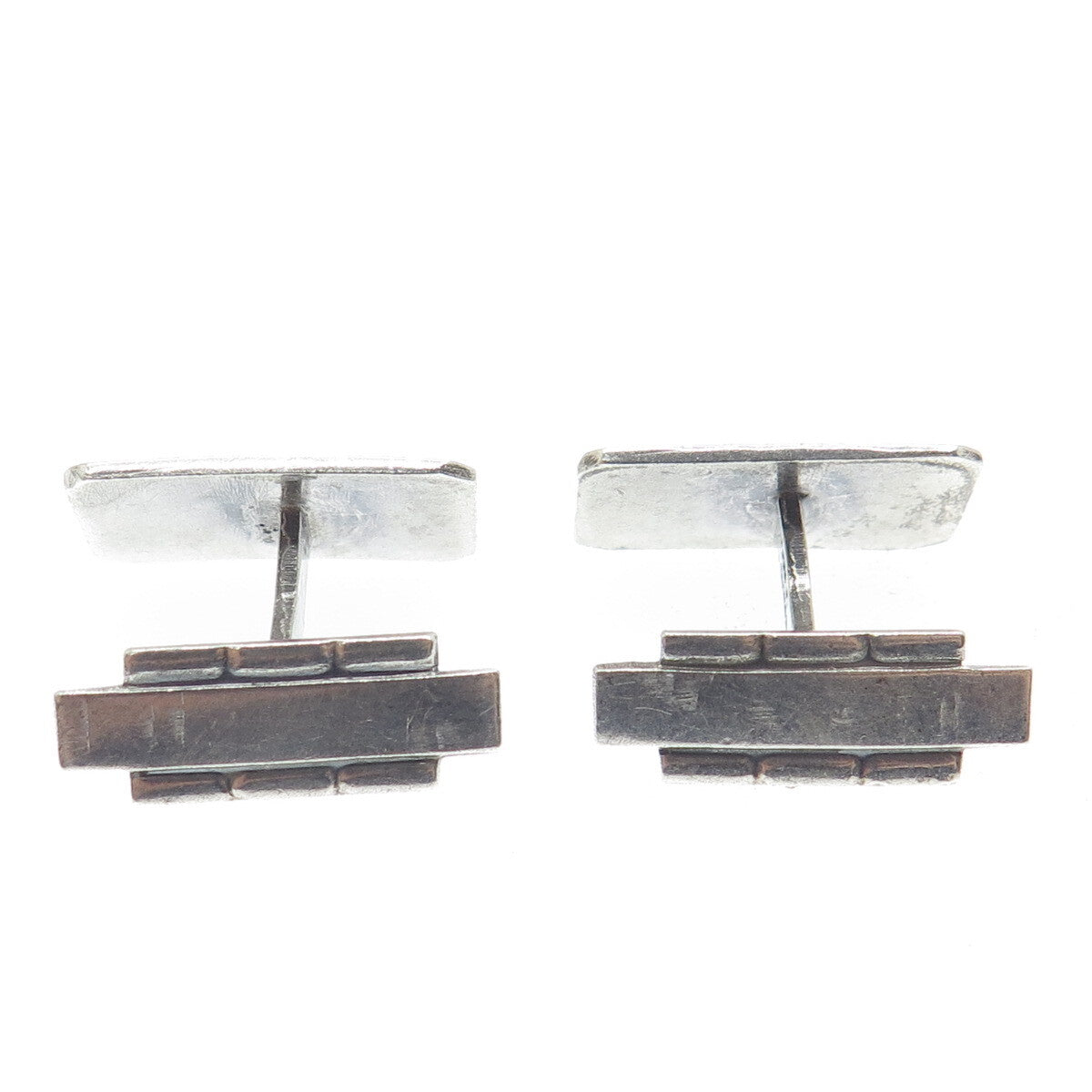 MAKON RAS SCOTT SKOTNER 830S Silver Vintage Denmark Modernist Flower Cufflinks