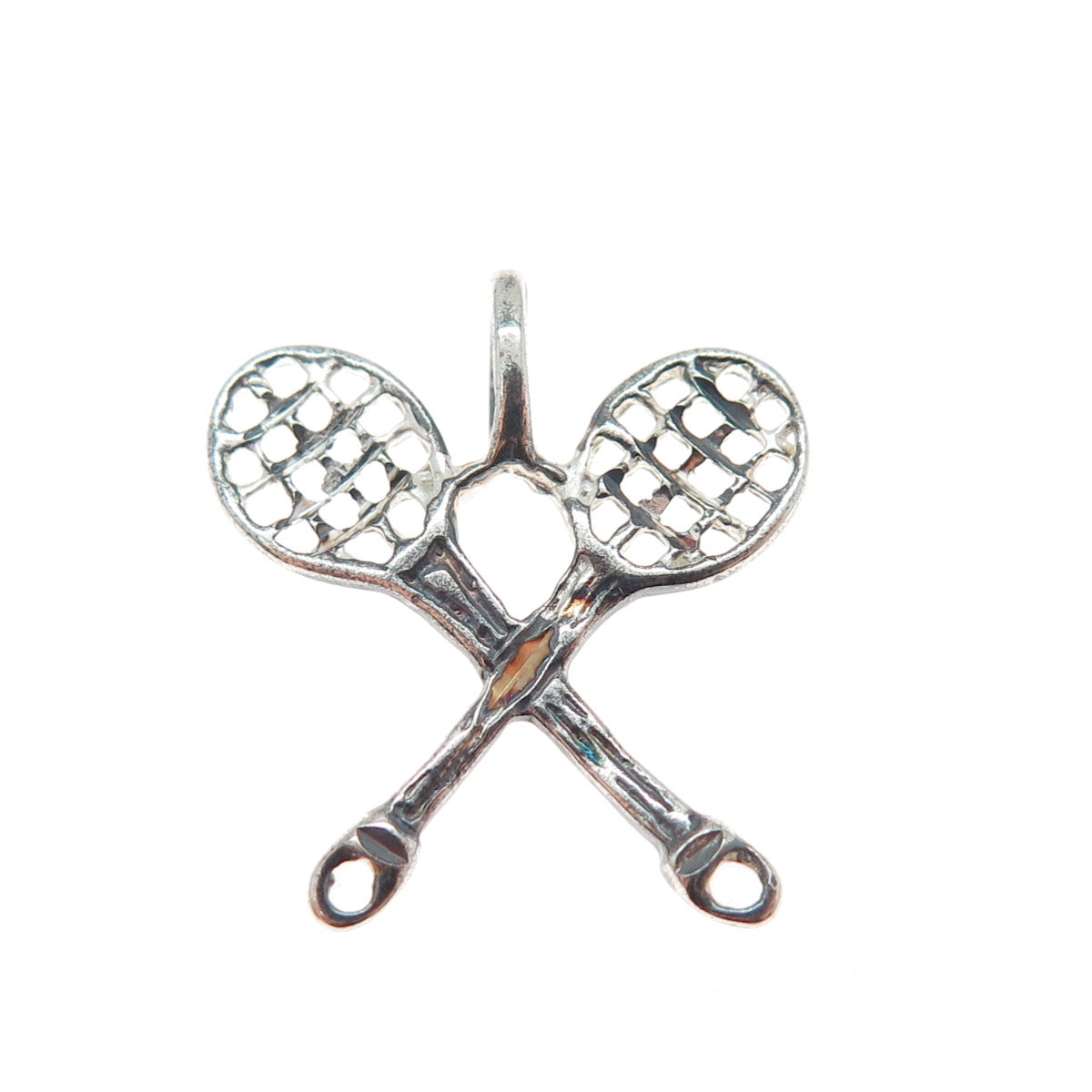 LISA LEE CREATIONS 925 Sterling Silver Vintage Tennis Rackets Minimalist Pendant