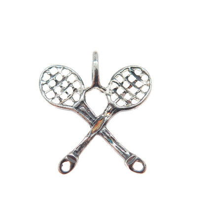 LISA LEE CREATIONS 925 Sterling Silver Vintage Tennis Rackets Minimalist Pendant