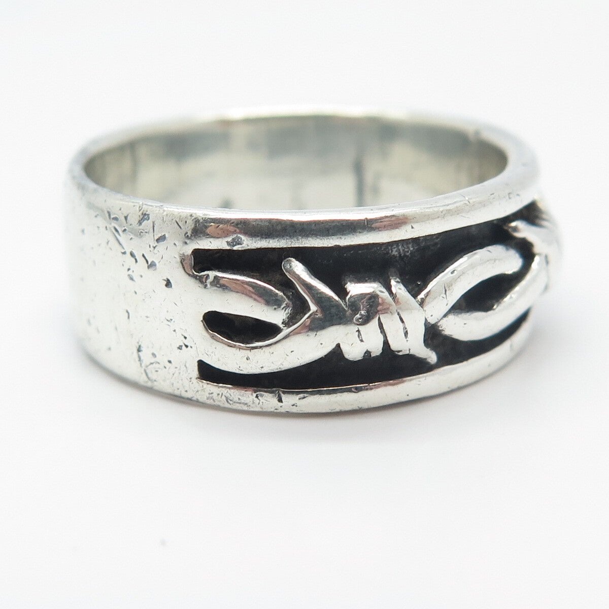 925 Sterling Silver Vintage Celtic Knot Handmade Band Ring Size 11.5