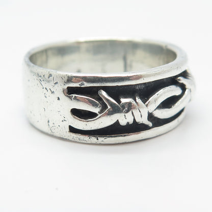 925 Sterling Silver Vintage Celtic Knot Handmade Band Ring Size 11.5