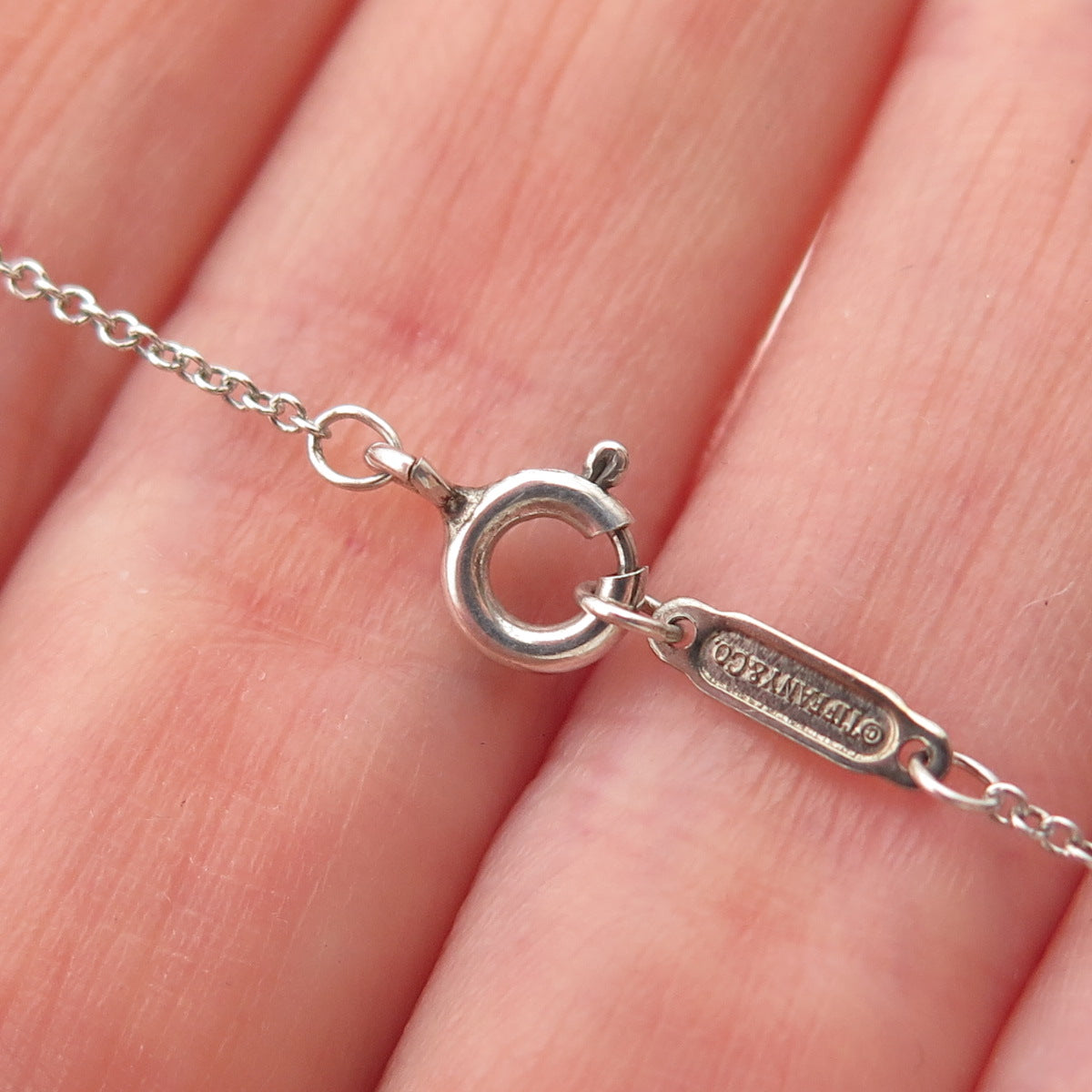 TIFFANY & CO. 925 Sterling Silver Vintage Twisted Knot Cable Chain Necklace 16"