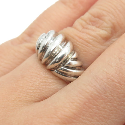 J. ESPOSITO 925 Sterling Silver Vintage Ribbed Ring Size 6.25