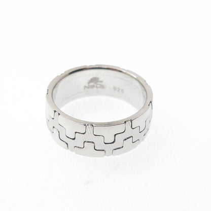 NEOS 925 Sterling Silver Textured Puzzle Band Ring Size 8.75