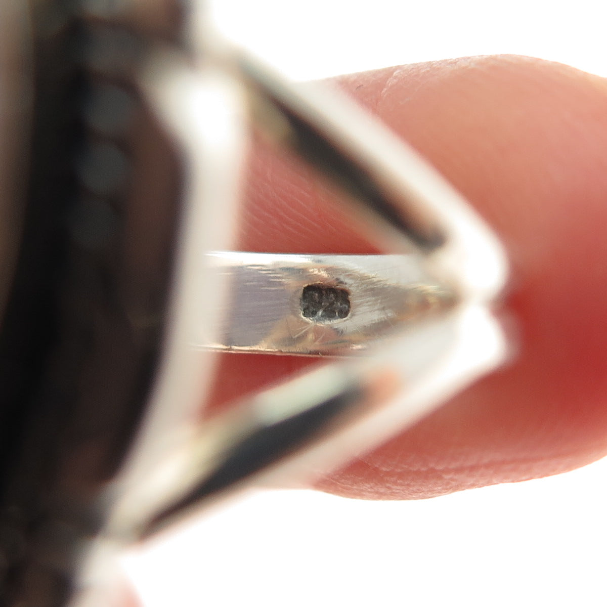 925 Sterling Silver Vintage Southwestern Real Chalcedony Teardrop Ring Size 7