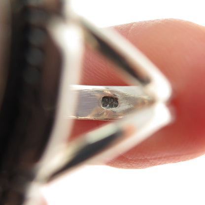 925 Sterling Silver Vintage Southwestern Real Chalcedony Teardrop Ring Size 7