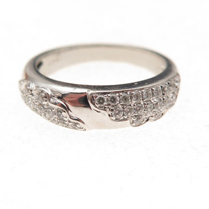 925 Sterling Silver Round-Cut C Z Ring Size 7.25