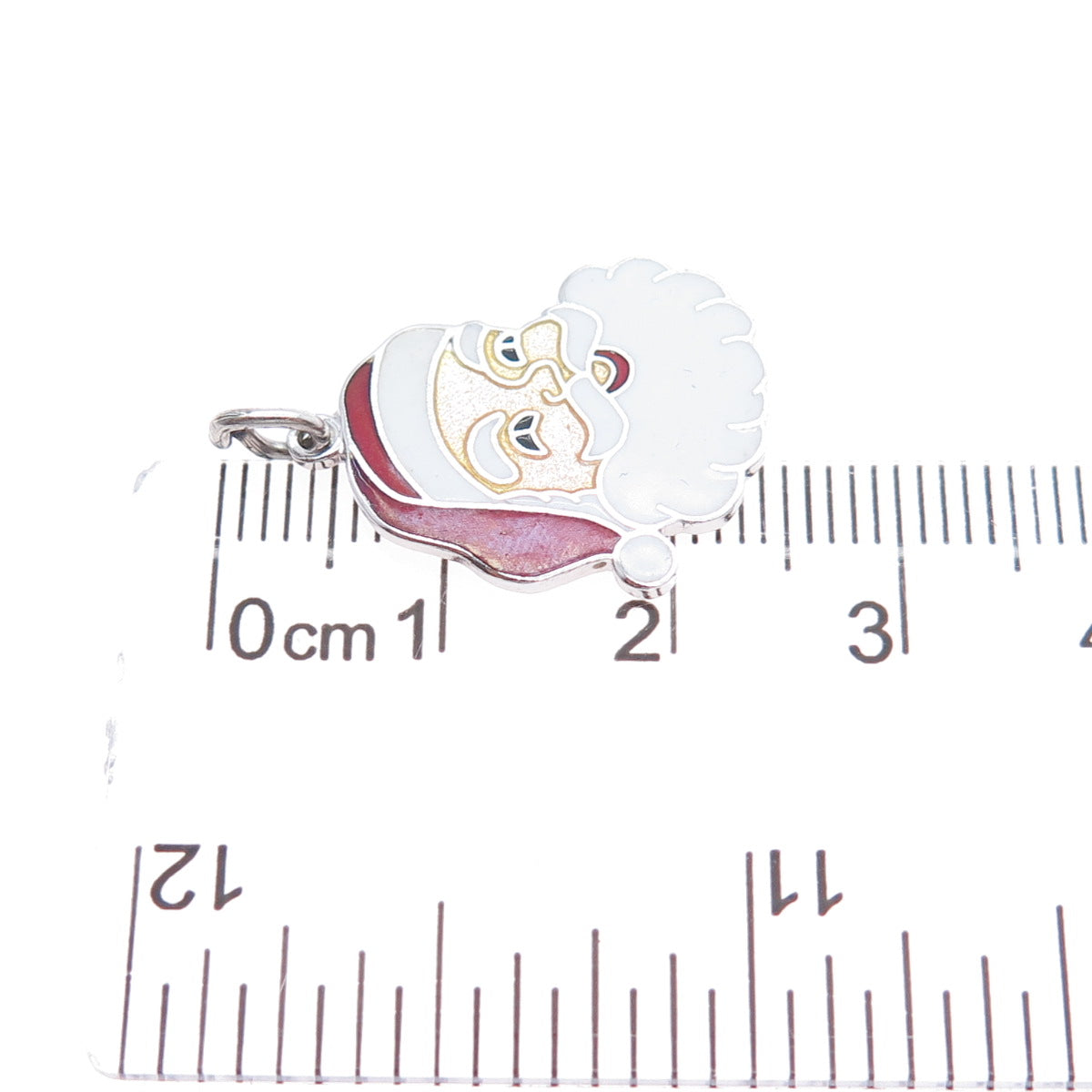 GRIFFITH & SON 925 Sterling Silver Vintage Enamel Santa Claus Minimalist Pendant