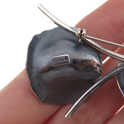Beau 925 Sterling Silver Vintage Calla Lily Oxidized Pin Brooch