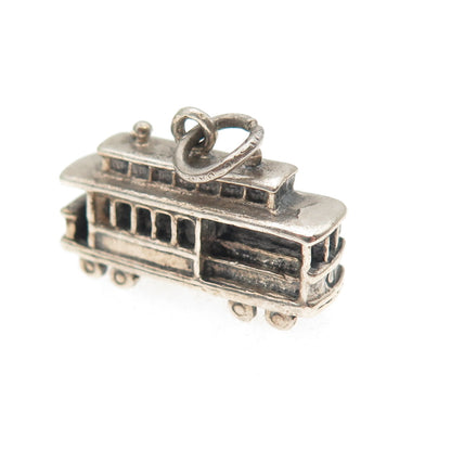 DANECRAFT 925 Sterling Silver Vintage San Francisco Cable Car 3D Mini Pendant