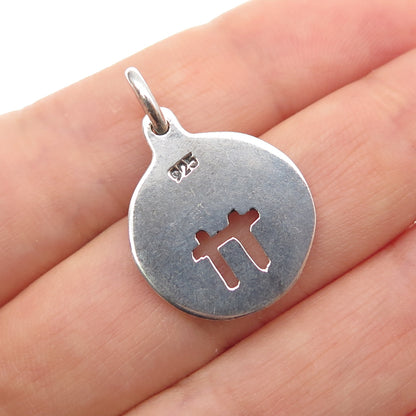 925 Sterling Silver Vintage Friends Mini Tag Charm Pendant