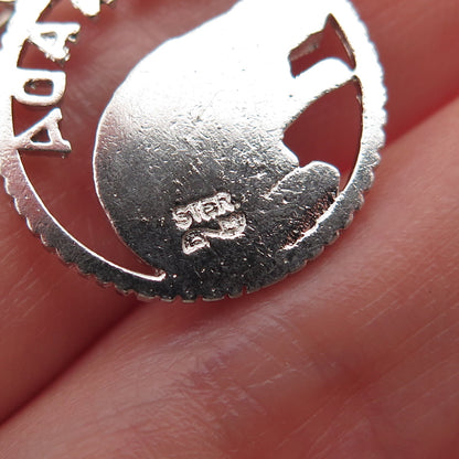 925 Sterling Silver Vintage Canada Beaver Mini Charm Pendant
