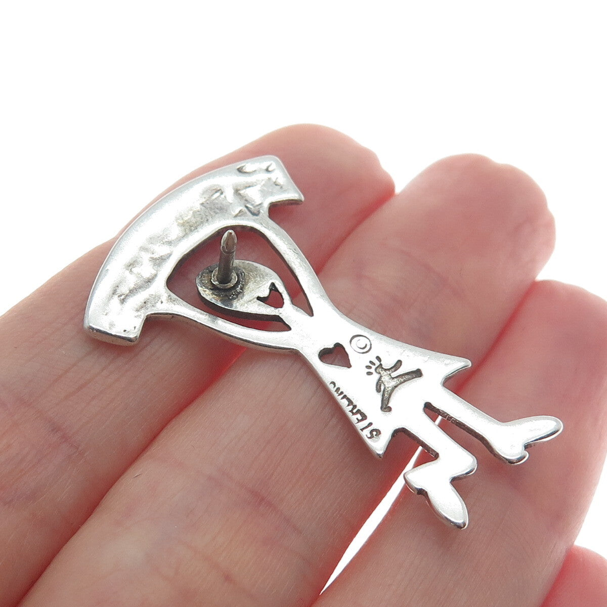 925 Sterling Silver Vintage "Miracle" Breast Cancer Lapel Pin
