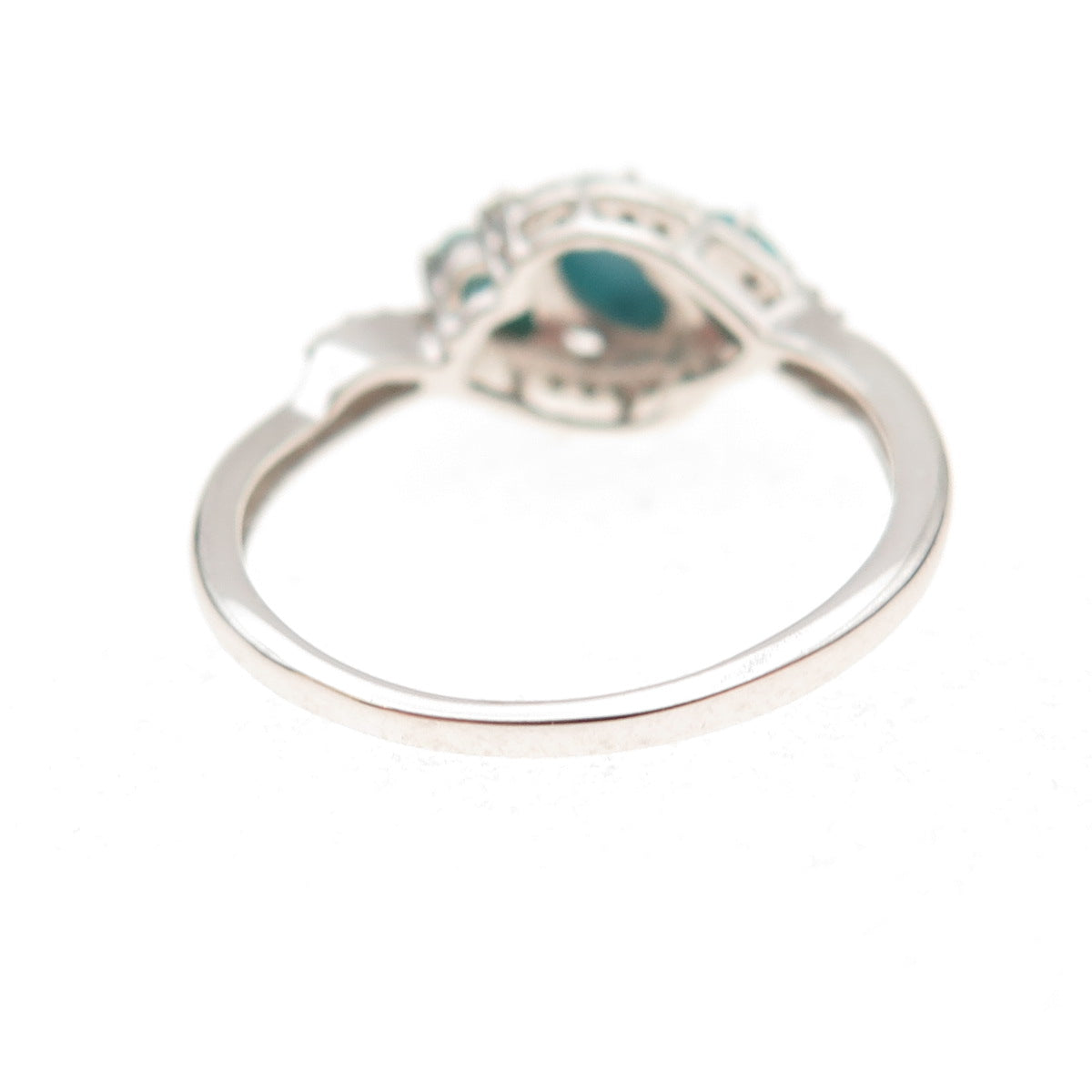 Chuck Clemency Sterling Silver Real Turquoise White Topaz & Peridot Ring Size 8