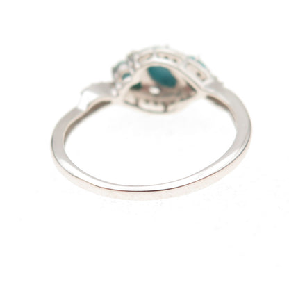Chuck Clemency Sterling Silver Real Turquoise White Topaz & Peridot Ring Size 8
