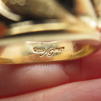 GIOIELLI DI VALENZA 925 Sterling Gold Plated Italy Diamond-Illusion Ring Size 10