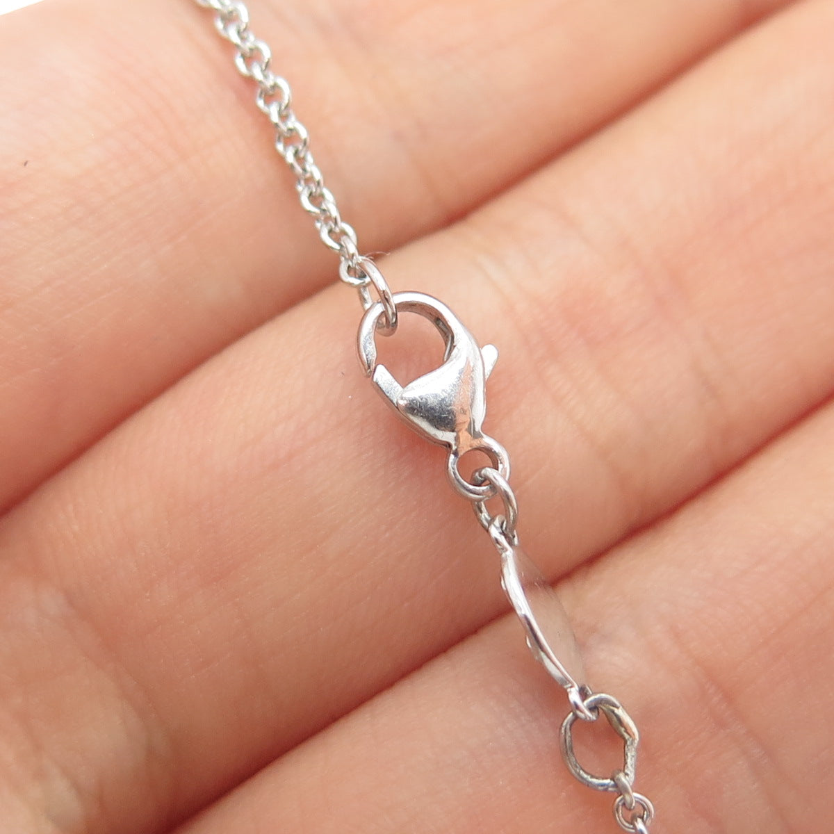 JANE SEYMOUR 10K Gold Sterling Silver Real Diamond Open Heart Bar Necklace 16"