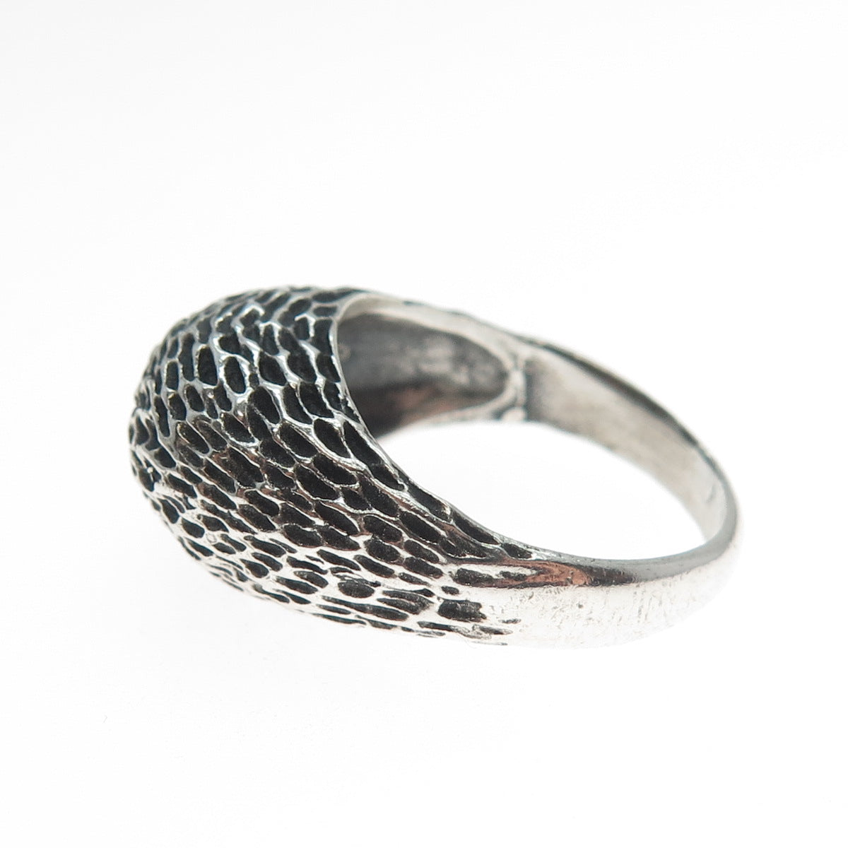 BELL TRADING POST Sterling Silver Vintage Modernist Dome Oxidized Ring Size 8