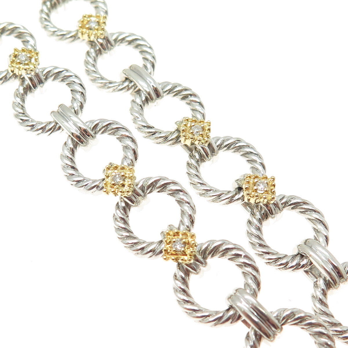 DANWAK 18K Gold Sterling 40-Diamond 0.50ct & Smoky Quartz 13.15ct Necklace 16"