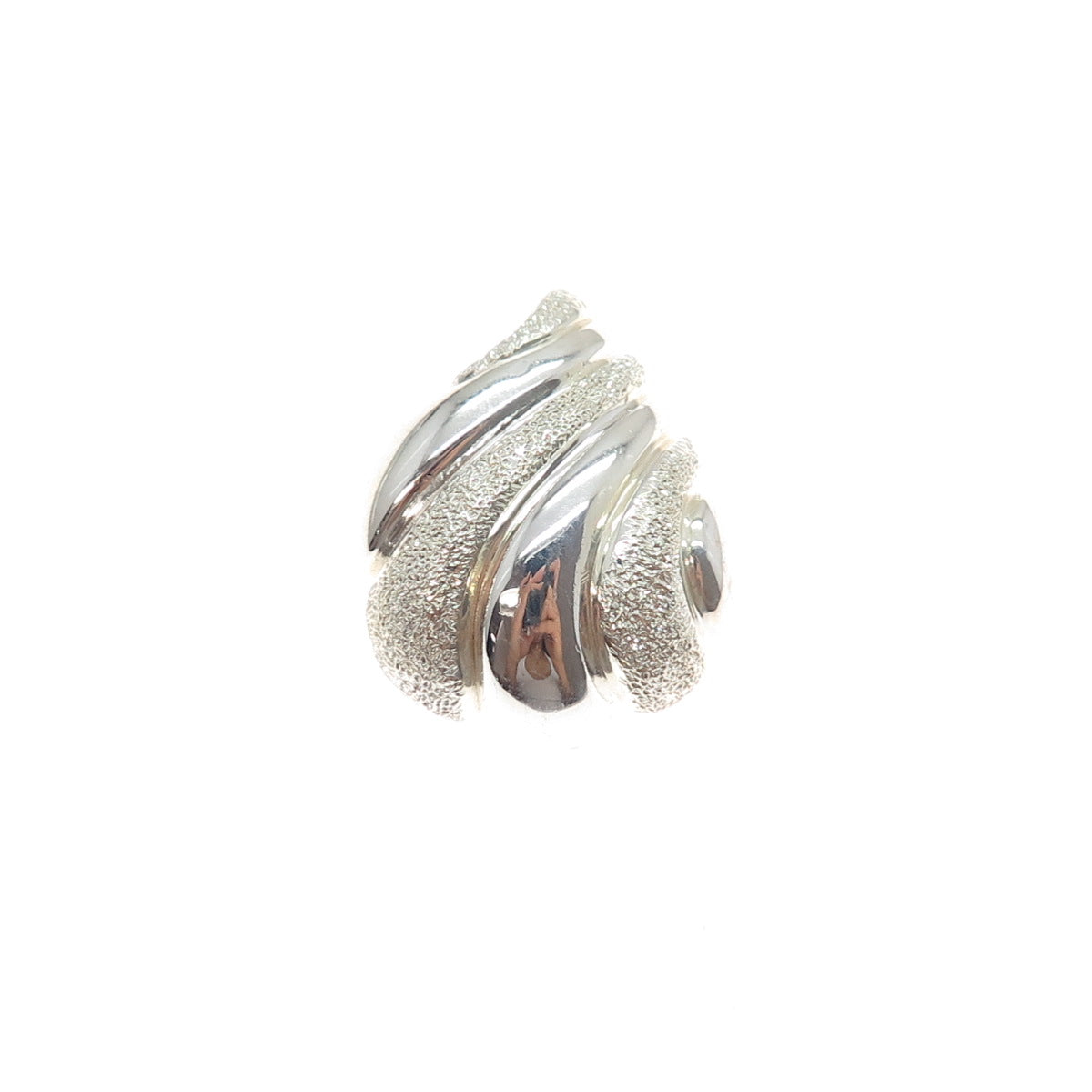 MILOR 925 Sterling Silver Vintage Italy Modernist Seashell Slide Pendant