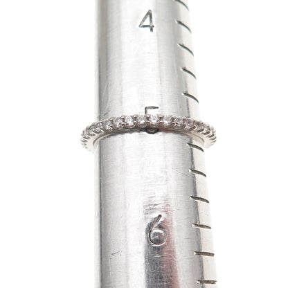 925 Sterling Silver Round-Cut C Z Eternity All Around Band Ring Size 5
