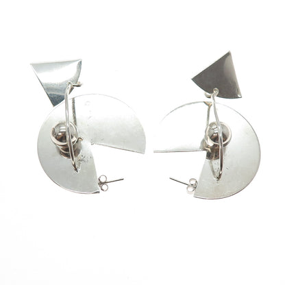 STACEY KMETYK 925 Sterling Silver Vintage Modernist Earrings