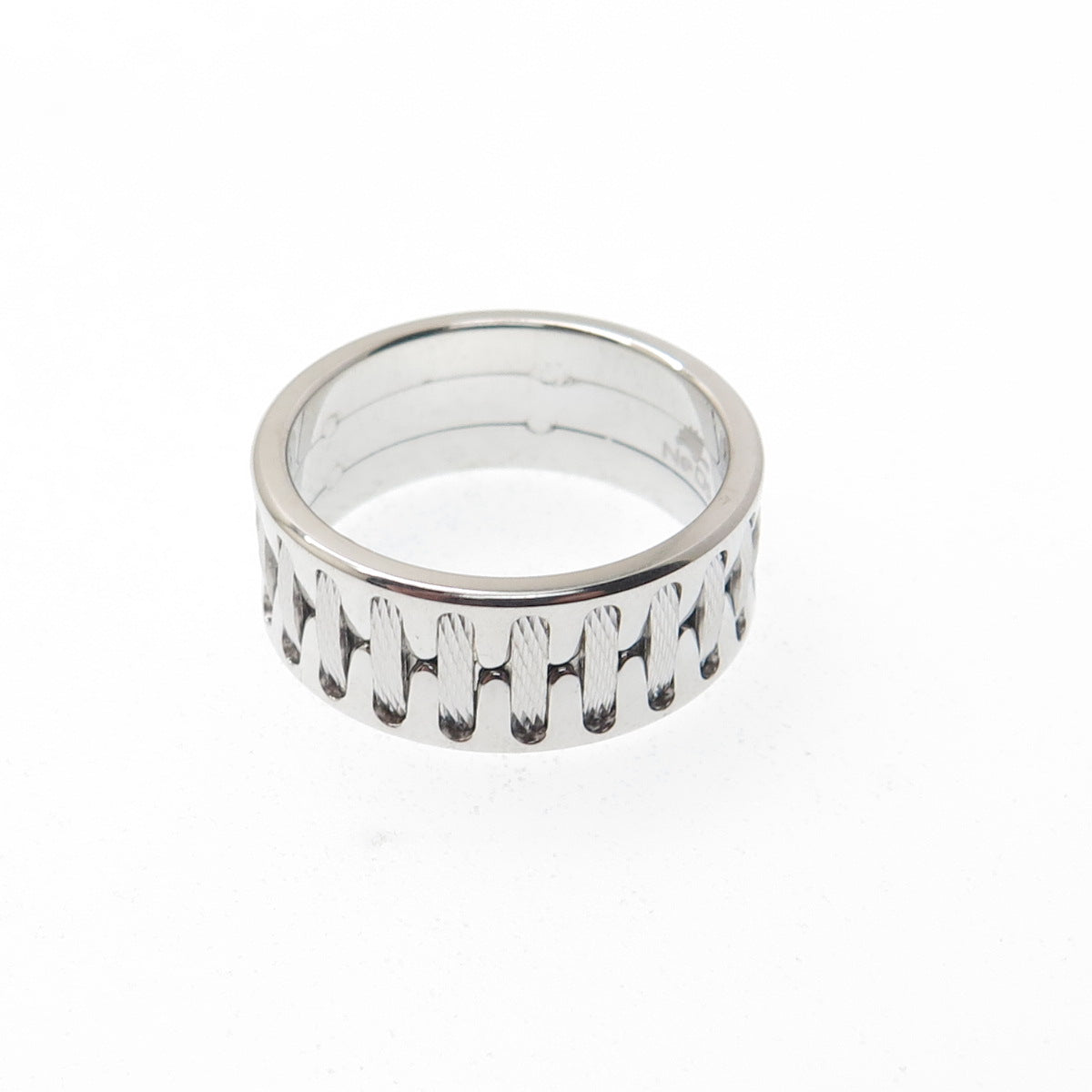 NEOS 925 Sterling Silver Textured Sewing Stitches Band Ring Size 10.25